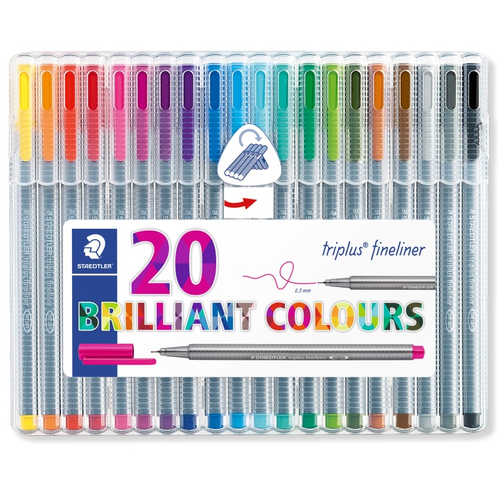 Triplus Fineliner lot de 20 dans le groupe Stylos / Crayons d'artistes / Feutres chez Pen Store (111087)
