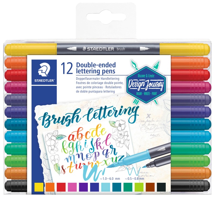 Brush Letter Duo lot de 12 dans le groupe Stylos / Crayons d'artistes / Feutres pinceaux chez Pen Store (111229)