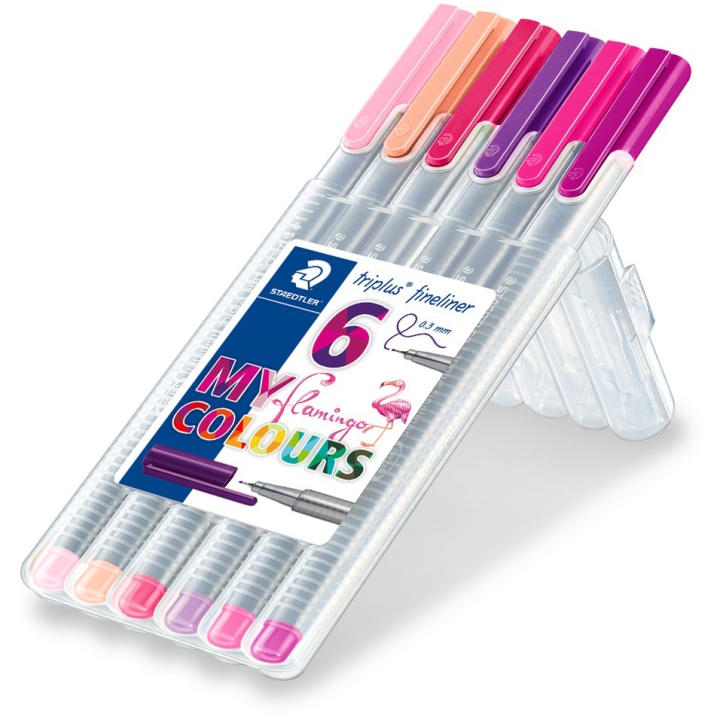 Triplus Fineliner Flamingo lot de 6 dans le groupe Stylos / Crayons d'artistes / Feutres chez Pen Store (111242)