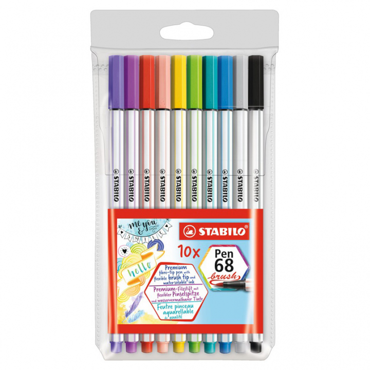 Brush 68 ensemble de 10 dans le groupe Stylos / Crayons d'artistes / Feutres pinceaux chez Pen Store (111785)