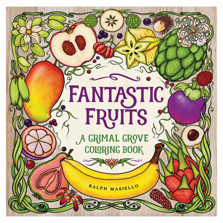 Fantastic Fruits - A Grimal Grove Coloring Book dans le groupe Loisirs créatifs / Livres / Album de coloriage pour les adultes chez Pen Store (111851)