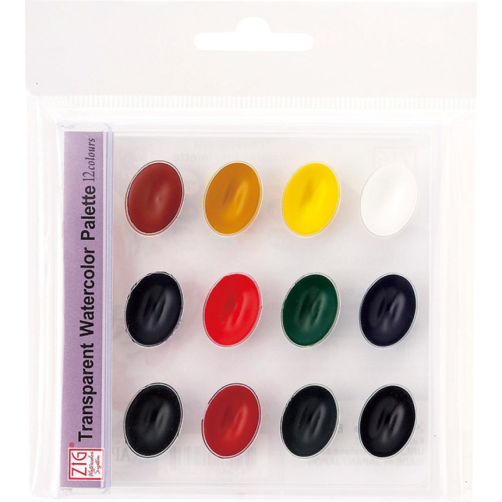 Watercolor System lot de 12 dans le groupe Matériels d'artistes / Couleurs de l'artiste / Peinture aquarelle / Aquarelle en godet chez Pen Store (112512)