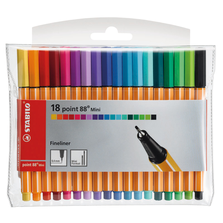 Point 88 Mini Fineliner 18-pack dans le groupe Stylos / Écrire / Feutres Fineliners chez Pen Store (125418)