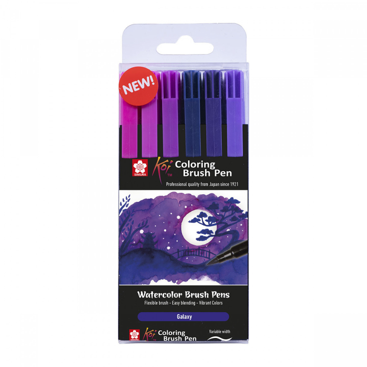 Koi Coloring Brush Pen 6-set Galaxy dans le groupe Stylos / Écrire / Feutres Fineliners chez Pen Store (125587)