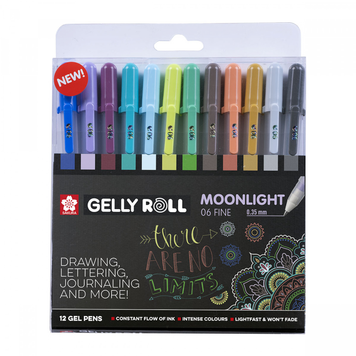 Unique Collection 12-pack Gelly Rolls Moonlight Univer dans le groupe Stylos / Écrire / Stylos encre gel chez Pen Store (125604)