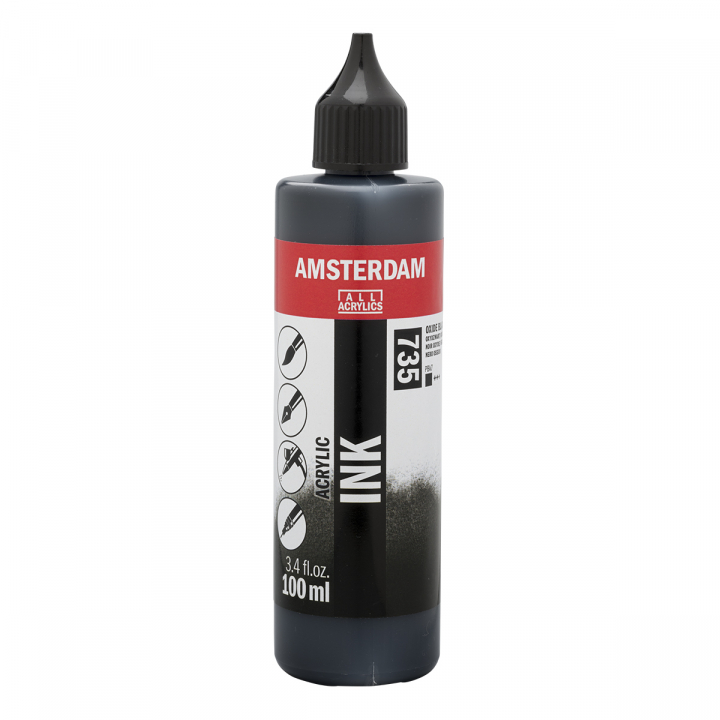Acrylic Ink 100 ml Oxide Black dans le groupe Matériels d'artistes / Couleurs de l'artiste / Peinture acrylique chez Pen Store (125676)