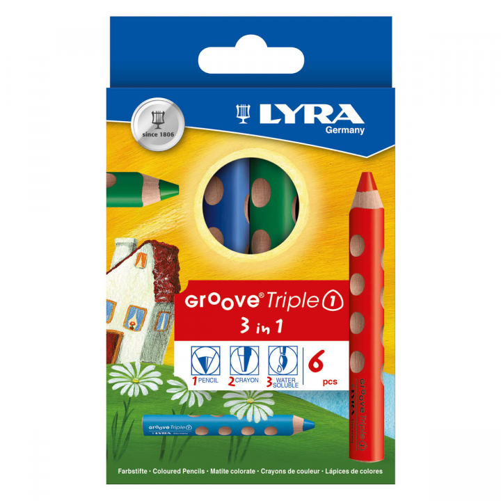 Groove TripleOne Lot de 6 dans le groupe Kids / Crayons pours les enfants / Crayons de couleurs pour les enfants chez Pen Store (125953)