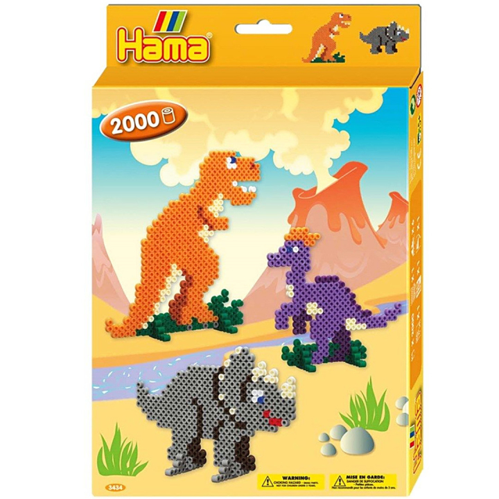 Midi Perles Dinosaures 2000 pcs dans le groupe Kids / Amusement et apprentissage / Perles à repasser et plaques à motifs / Kit DIY perles tubulaires chez Pen Store (126148)