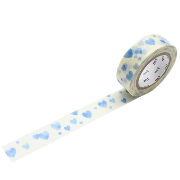 Washi-band adhésive Heart Stamp Blue dans le groupe Loisirs créatifs / Accessoires Hobby / Washi Tape chez Pen Store (126356)