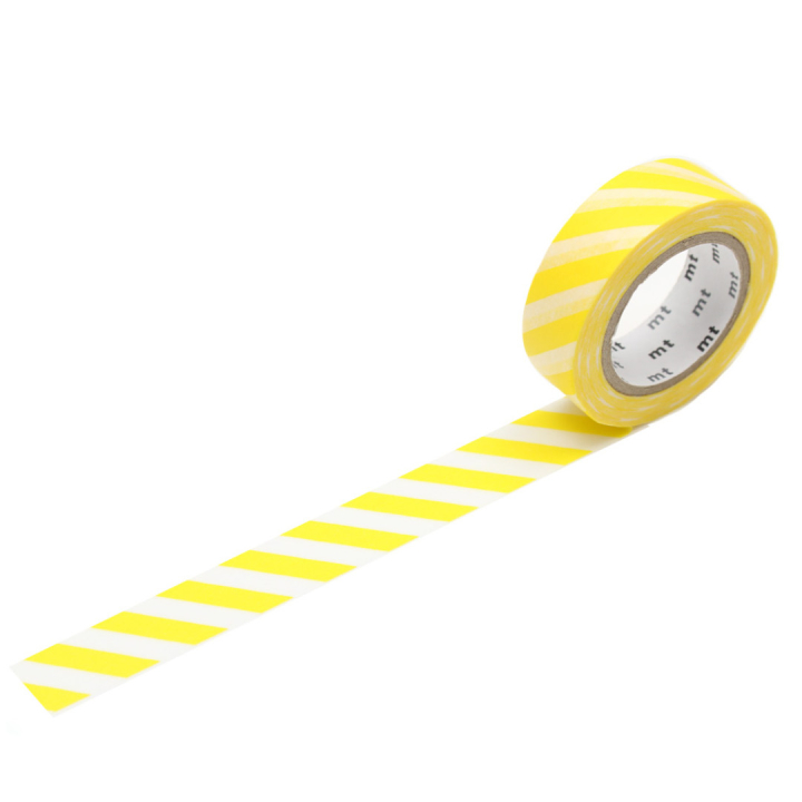 Washi-band adhésive Stripe Lemon dans le groupe Loisirs créatifs / Accessoires Hobby / Washi Tape chez Pen Store (126481)