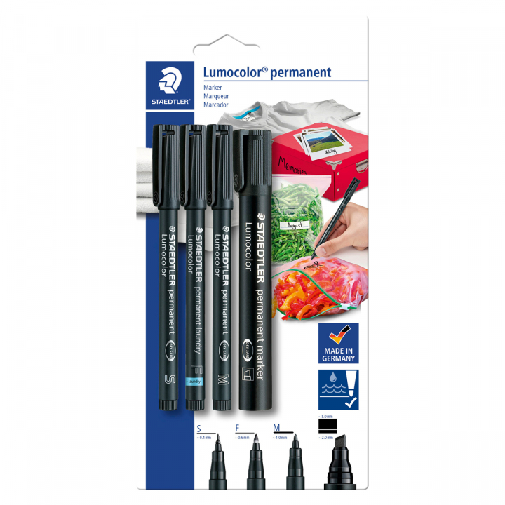 Lumocolor 60 permanent markers 4-pack black dans le groupe Stylos / Bureau / Marquers chez Pen Store (126601)