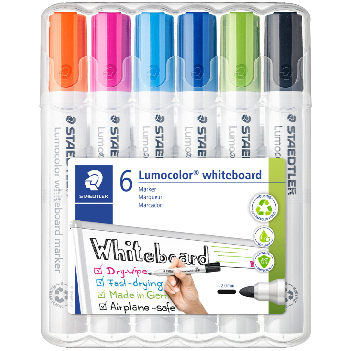 Lumocolor Whiteboard marker 6-pack 2 mm dans le groupe Stylos / Bureau / Marquers pour tableau blanc chez Pen Store (126606)