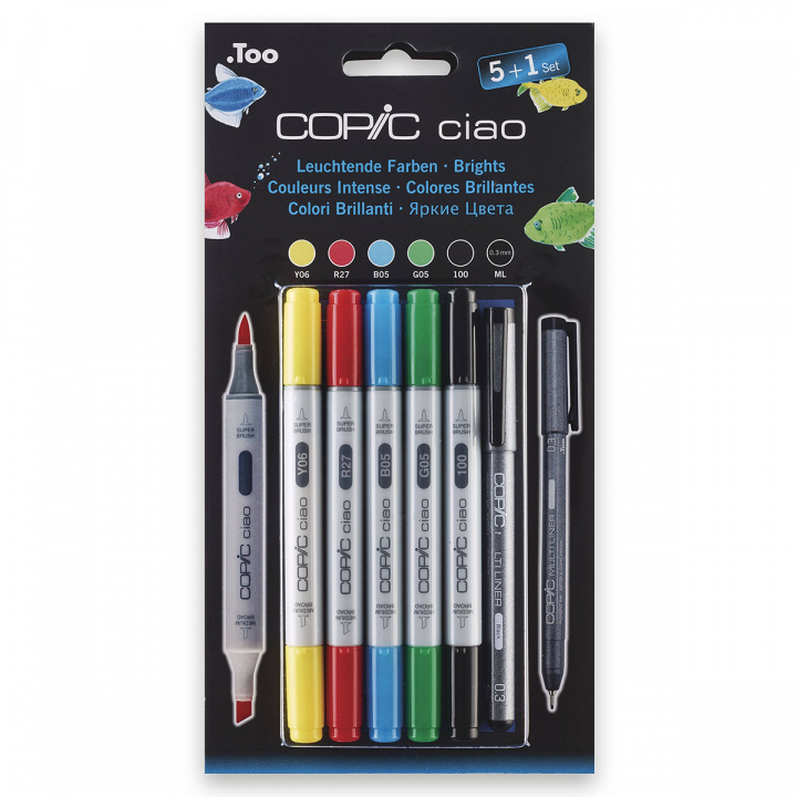 Ciao Set 5+1 Brights dans le groupe Stylos / Crayons d'artistes / Feutres d'illustrations chez Pen Store (126812)