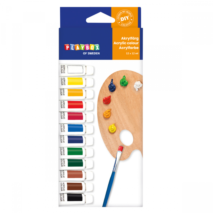 Peinture acrylique 12 couleurs par set dans le groupe Kids / Hobby et Coleurs pour enfants / Peinture pour enfant chez Pen Store (126873)