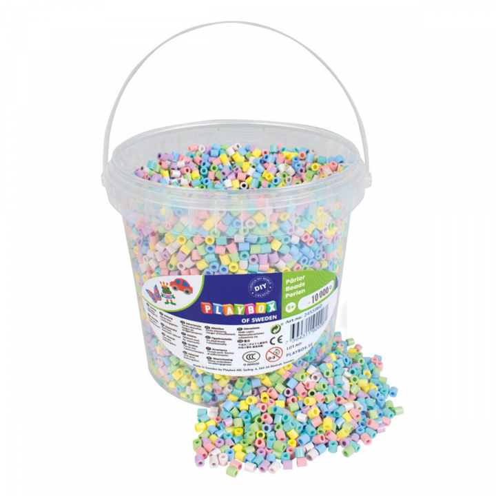Mélange de perles pastel 10000 pièces par seau dans le groupe Loisirs créatifs / Former / Perles tubulaires et plus chez Pen Store (126876)
