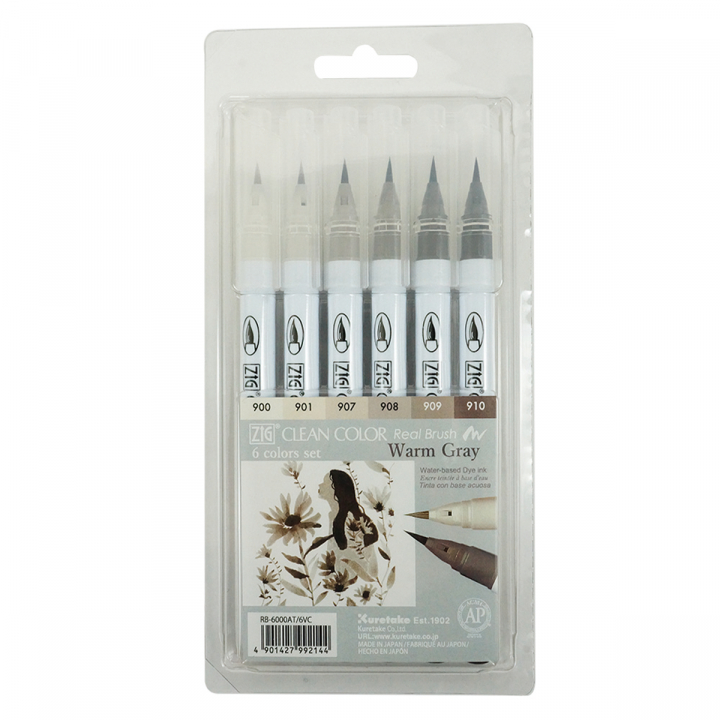 Clean Color Real Brush lot de 6 dans le groupe Stylos / Crayons d'artistes / Crayons aquarellables chez Pen Store (126933)