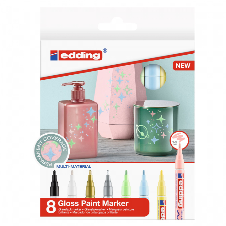Gloss Paint Marker Fine 8-set Pastel dans le groupe Stylos / Bureau / Marquers chez Pen Store (127398)