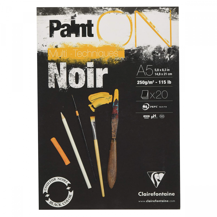 Paint'ON  Bloc artiste Black Noir A5 dans le groupe Papiers & Blocs / Bloc Artiste / Papier pour aquarelle chez Pen Store (127409)