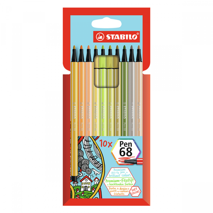 Pen 68 Feutre de dessin Lot de 10 Trend dans le groupe Stylos / Crayons d'artistes / Feutres chez Pen Store (127792)