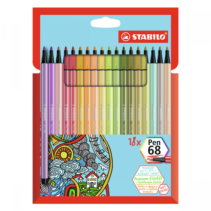 Pen 68 Feutre de dessin Lot de 18 Trend dans le groupe Stylos / Crayons d'artistes / Feutres chez Pen Store (127793)