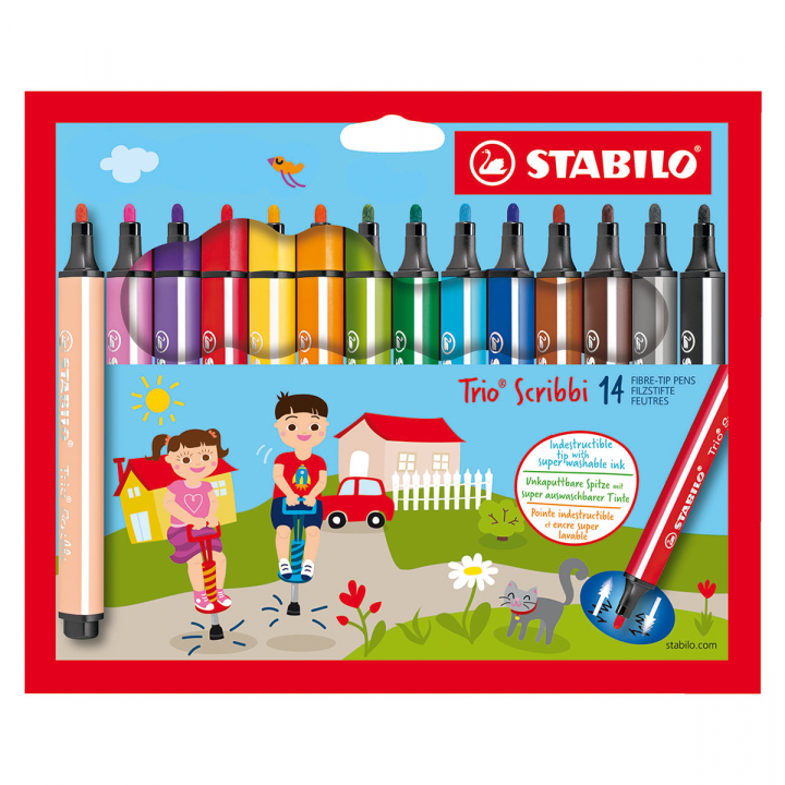Trio Scribbi Feutres de coloriage Lot de 14 dans le groupe Kids / Crayons pours les enfants / Feutres pour les enfants chez Pen Store (127798)