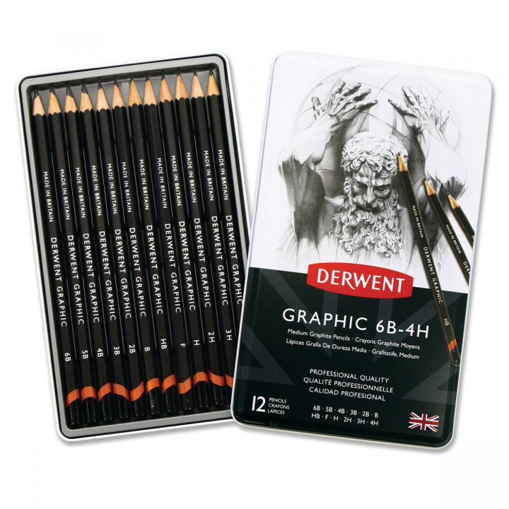 Graphic Crayon graphite Ensemble de 12 6B-4H dans le groupe Matériels d'artistes / Craie et Graphite / Graphite et crayon à papier chez Pen Store (128167)