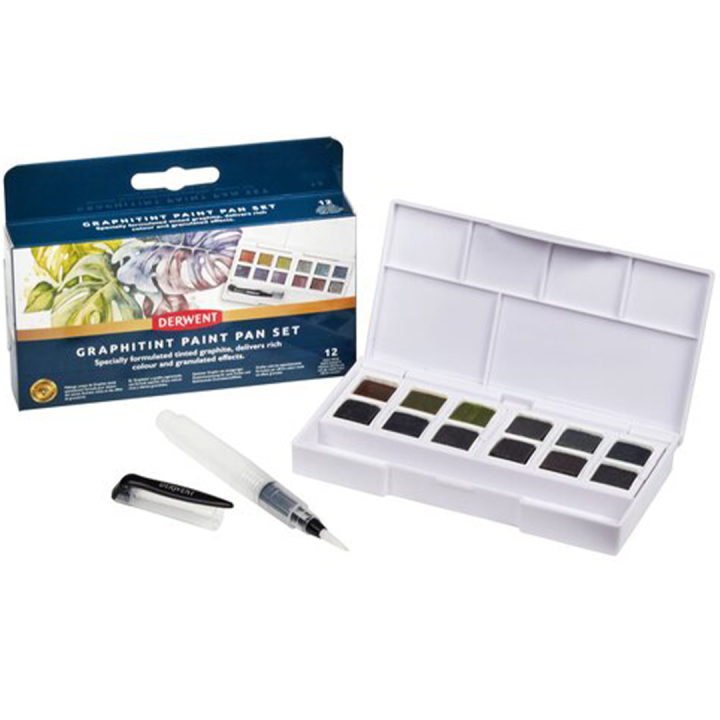 Graphitint Paint Pan Set 12 demi-godets dans le groupe Matériels d'artistes / Couleurs de l'artiste / Peinture aquarelle / Aquarelle en godet chez Pen Store (128194)