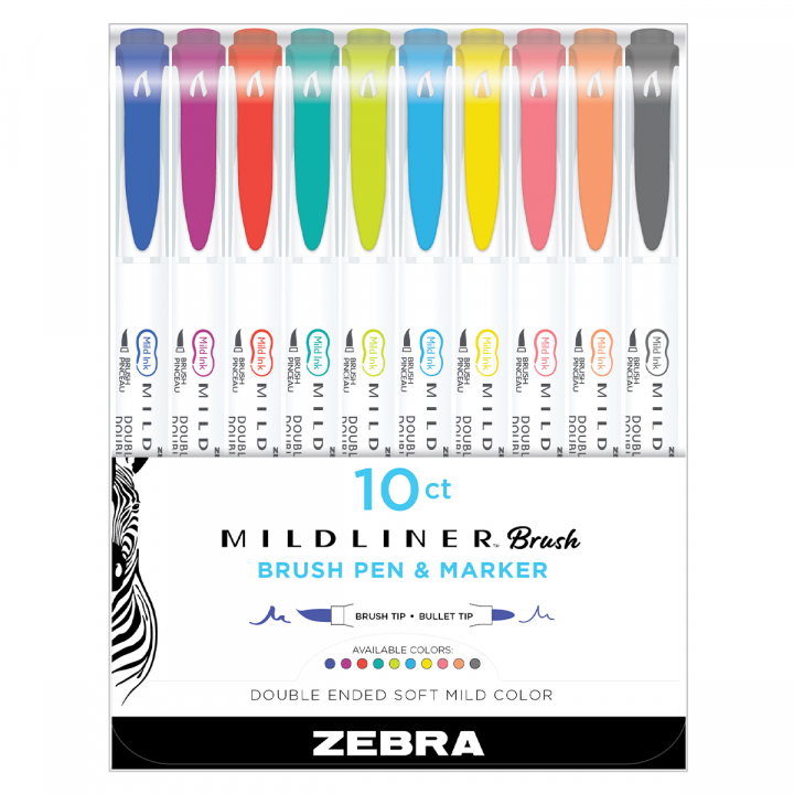 Mildliner Brush Nr1 10-pack dans le groupe Stylos / Crayons d'artistes / Feutres pinceaux chez Pen Store (128202)