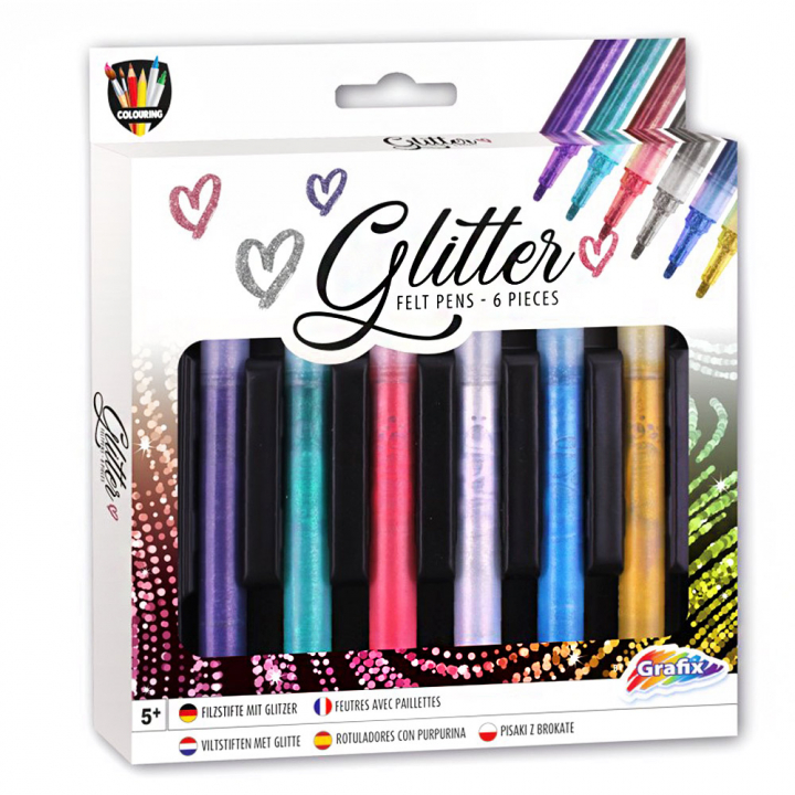 Feutres Glitter 6 pièces dans le groupe Kids / Crayons pours les enfants / Feutres pour les enfants chez Pen Store (128504)