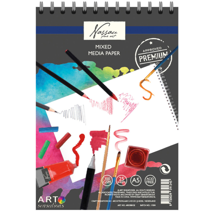 Mixed Media Ring Binder A5 25 feuilles dans le groupe Papiers & Blocs / Bloc Artiste / Bloc Mixed Media chez Pen Store (128533)