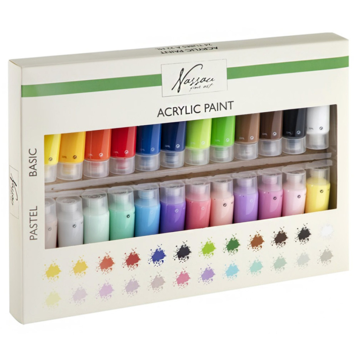 Peinture acrylique 24 pièces (22 ml) dans le groupe Matériels d'artistes / Couleurs de l'artiste / Peinture acrylique chez Pen Store (128545)