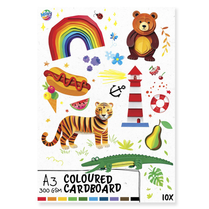 Carton coloré 300g A3 10 feuilles dans le groupe Kids / Amusement et apprentissage / Papier pour bricolage et carnets de dessin / Papier coloré pour enfants chez Pen Store (128573)