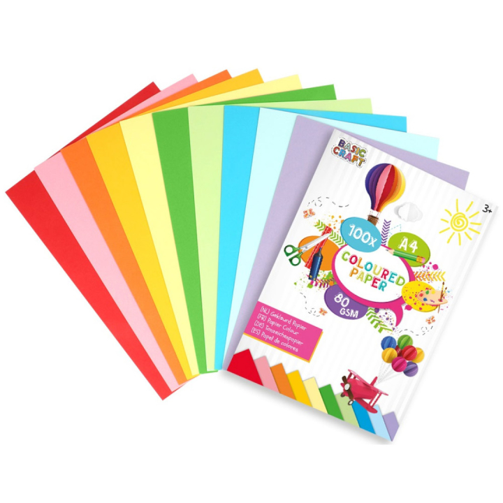Papier coloré A4 100 feuilles dans le groupe Kids / Amusement et apprentissage / Papier pour bricolage et carnets de dessin / Papier coloré pour enfants chez Pen Store (128574)