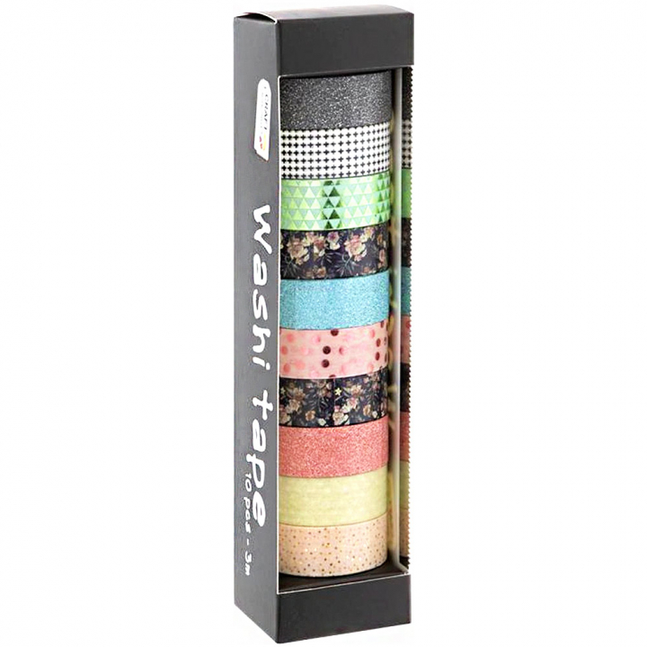 Washi Tape 10 rouleaux Foil & Glitter #1 dans le groupe Loisirs créatifs / Accessoires Hobby / Washi Tape chez Pen Store (128584)