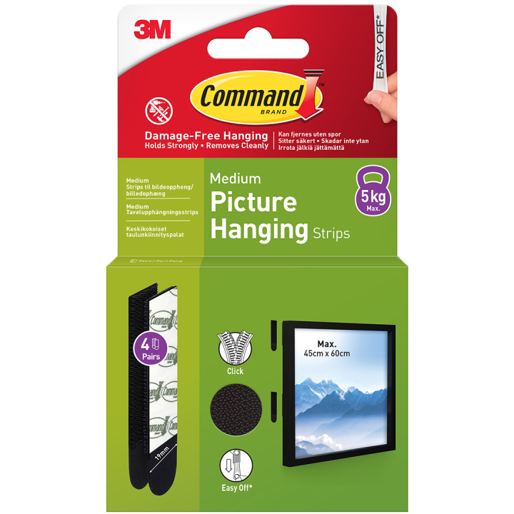 Command Languettes pour tableaux Medium Le noir dans le groupe Loisirs créatifs / Organiser / Cadres / Système de suspension pour cadres chez Pen Store (128608)