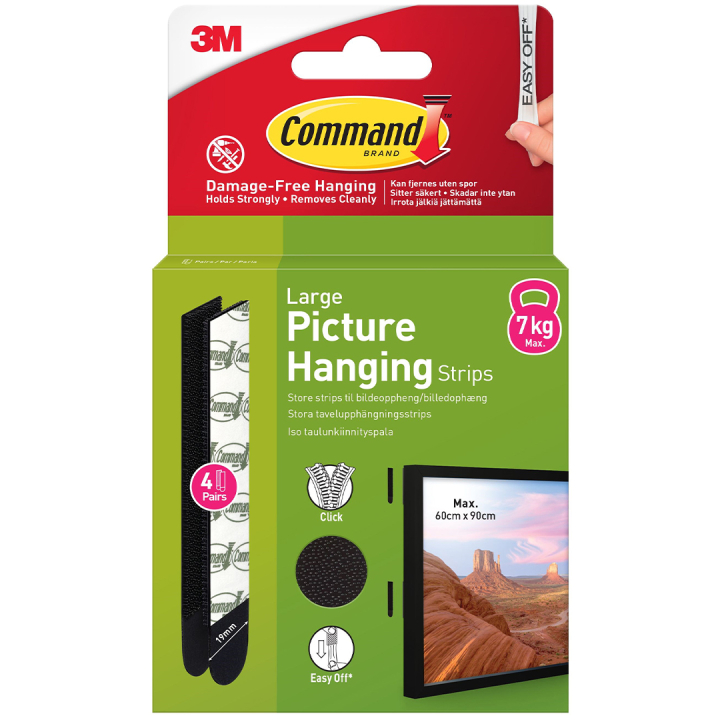 Command Languettes pour tableaux Large Le noir dans le groupe Loisirs créatifs / Organiser / Cadres / Système de suspension pour cadres chez Pen Store (128609)