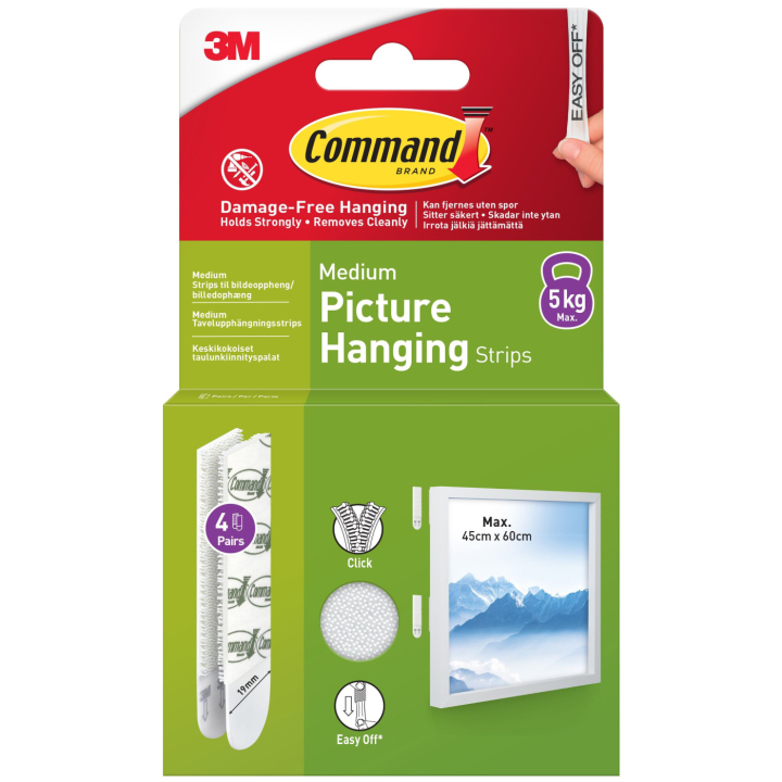 Command Languettes pour tableaux Medium 4 st dans le groupe Loisirs créatifs / Organiser / Cadres / Système de suspension pour cadres chez Pen Store (128611)