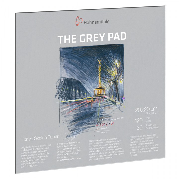 The Grey Pad Bloc à croquis 20x20 cm 120g dans le groupe Papiers & Blocs / Bloc Artiste / Papier couleur chez Pen Store (128671)