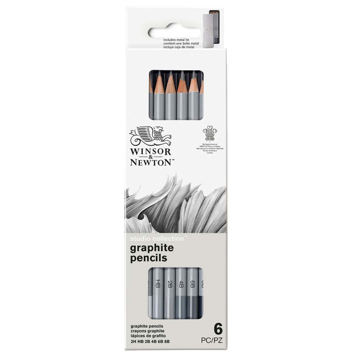 Studio Collection Crayons graphite Lot de 6 dans le groupe Matériels d'artistes / Craie et Graphite / Graphite et crayon à papier chez Pen Store (128758)