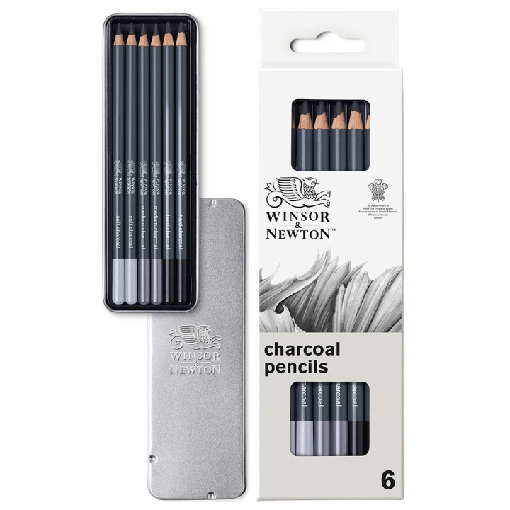 Studio Collection Crayons fusains Lot de 6 dans le groupe Matériels d'artistes / Craie et Graphite / Fusain et crayons fusains chez Pen Store (128769)