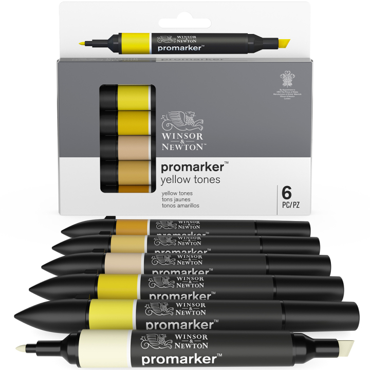 Promarker Lot de 6 Yellow tones dans le groupe Stylos / Crayons d'artistes / Feutres d'illustrations chez Pen Store (128776)
