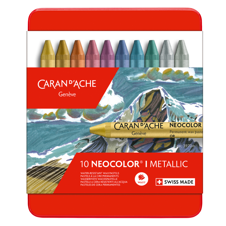 Neocolor I Crayons de couleur pastel  Metal Set de 10 dans le groupe Matériels d'artistes / Craie et Graphite / Pastels secs chez Pen Store (128892)