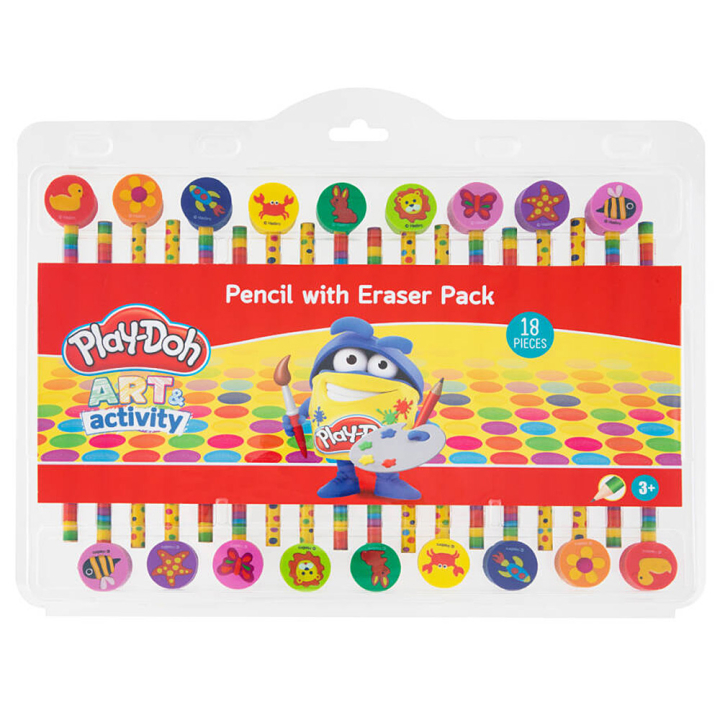 Crayons + Gommes 18-set dans le groupe Kids / Crayons pours les enfants / Stylos pour les enfants chez Pen Store (129343)