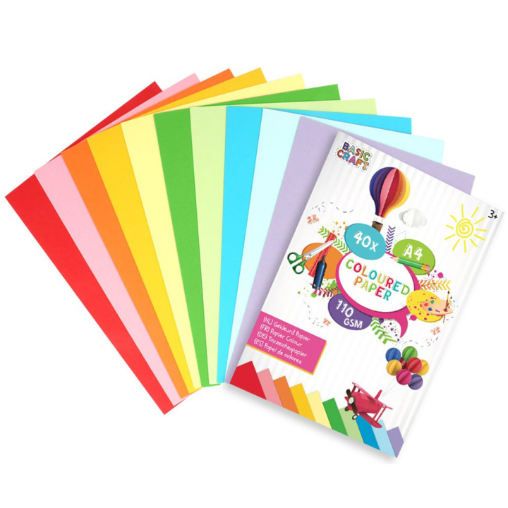 Papier couleur A4 110gsm 40-pack dans le groupe Kids / Amusement et apprentissage / Papier pour bricolage et carnets de dessin chez Pen Store (129390)