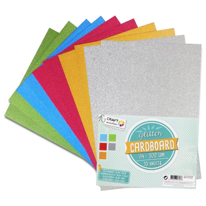 Carton Glitter A4 300 gsm 10-pack dans le groupe Kids / Amusement et apprentissage / Papier pour bricolage et carnets de dessin / Papier pailleté chez Pen Store (129395)