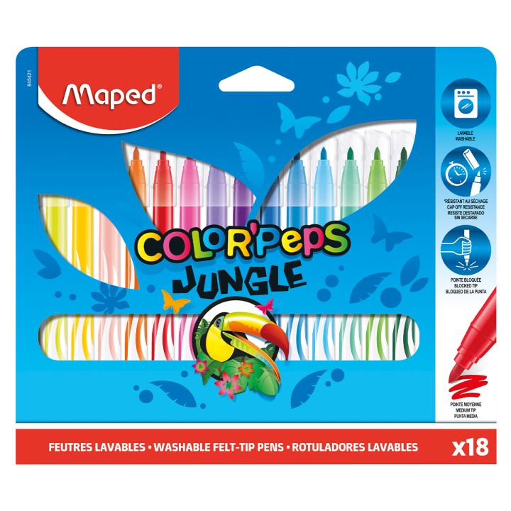 Colorpeps Feutres Jungle Lot de 18 dans le groupe Kids / Crayons pours les enfants / Feutres pour les enfants chez Pen Store (129632)