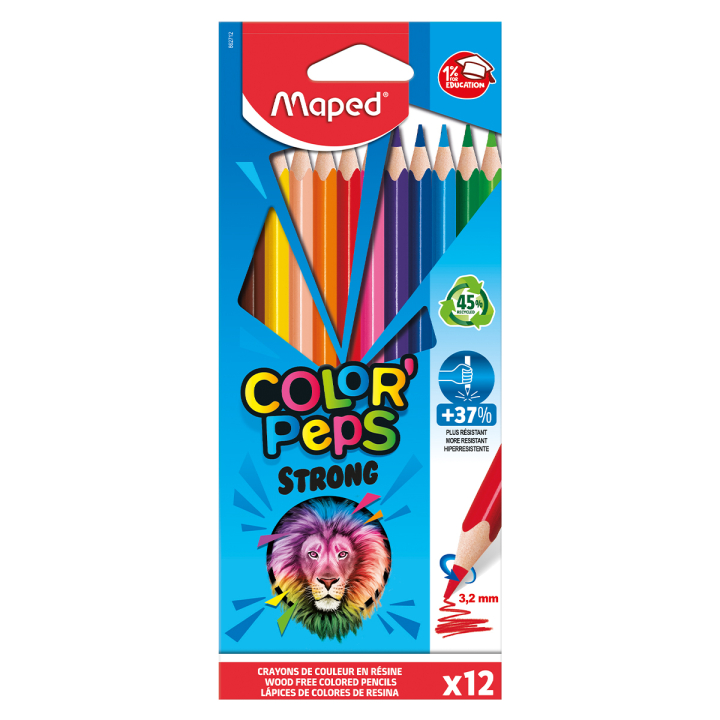 Crayons de couleurs Color Peps Strong Lot de 12 dans le groupe Kids / Crayons pours les enfants / Crayons de couleurs pour les enfants chez Pen Store (129637)