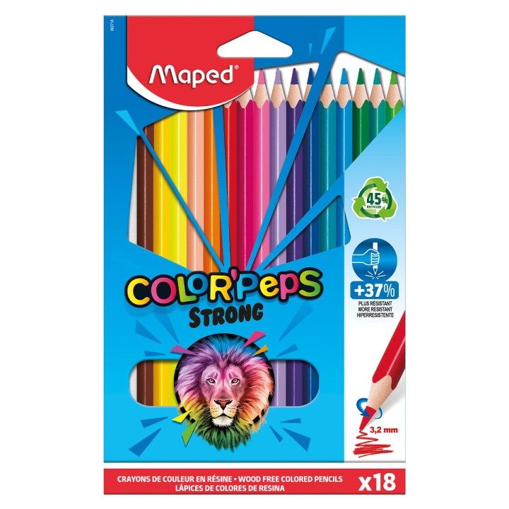 Crayons de couleurs Color Peps Strong Lot de 18 dans le groupe Kids / Crayons pours les enfants / Crayons de couleurs pour les enfants chez Pen Store (129638)