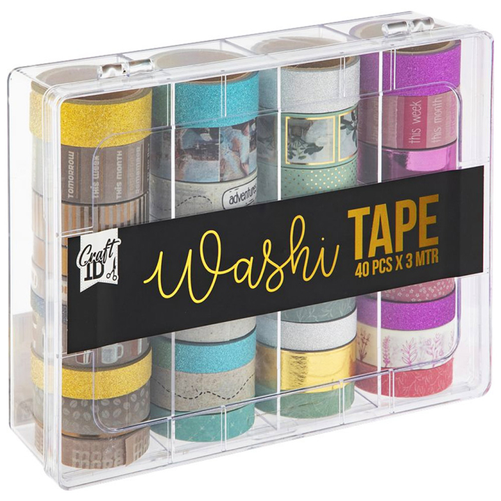 Washi Tape 40 rouleaux + boîte de rangement #3 dans le groupe Loisirs créatifs / Accessoires Hobby / Washi Tape chez Pen Store (130036)
