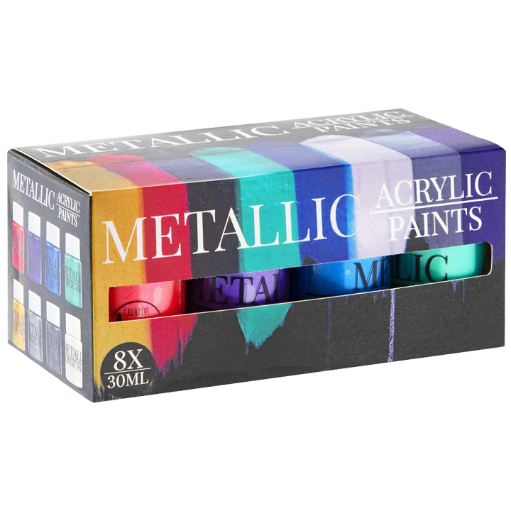 Peinture acrylique Metallic 30 ml Lot de 8 dans le groupe Matériels d'artistes / Couleurs de l'artiste / Peinture acrylique chez Pen Store (130038)